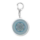 パステル夢アート・まんだらやの神聖幾何学フラワーオブライフ（ブルー） Acrylic Key Chain
