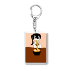 やみかわしょっぷ。のラーメンを食べる女の子 Acrylic Key Chain