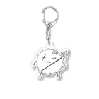 仕事やめたい協会の夜叉丸白バック Acrylic Key Chain