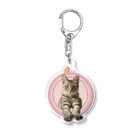 保護ねこの家の飛び出せ！キエちゃんby黒豆猫 Acrylic Key Chain