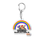 DOTSWRESTLERのRAINBOW GERMANSUPLEXHOLD（Black Logo） アクリルキーホルダー