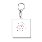 momo-tenのハート＆ハート Acrylic Key Chain