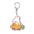 mindwaveincのうさぎのムーちゃん(ニンジンカー) Acrylic Key Chain