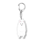 ゆいたっく／犬イラストのスピッツ(おすわり) Acrylic Key Chain