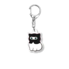 ふわにゃんshopの目出し帽にゃんこ(白) Acrylic Key Chain