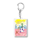 杉山和彦の手描きイラスト　不思議な散歩🌈 Acrylic Key Chain