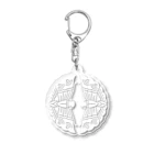 戦国神社 -戦国グッズ専門店-の大谷吉継/対い蝶/ホワイト Acrylic Key Chain