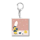 ことだま日記 グッズショップのよねださん『雪にぎり』の絵 Acrylic Key Chain