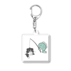 わらじ屋のネコを釣るサカナ Acrylic Key Chain