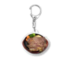 メシテロタイプ（飯テロTシャツブランド）の1ポンドステーキ Acrylic Key Chain