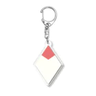 くろみつ屋の白文鳥菱形ヘッドアクキー Acrylic Key Chain