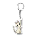 あるせの「お客さま、困ります！」白ねこ様の壁で爪研ぎ Acrylic Key Chain