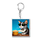 じょんすたいるのPopcorn Cat Acrylic Key Chain