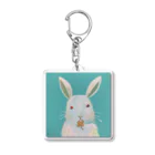 AoriARTのうさぎと四つ葉のクローバー Acrylic Key Chain