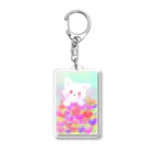 ちゃすみんwith Dragon&Angelのフラワーキャットゆきちゃん Acrylic Key Chain