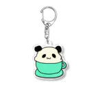 erucafe☕︎︎‎✩のパンダラテ　グリーン Acrylic Key Chain