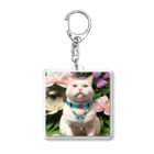 spaceinudogのflowernekocat21 Acrylic Key Chain