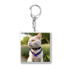 spaceinudogのflowernekocat24 Acrylic Key Chain