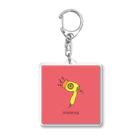 とある丸眼鏡の描き散らしのHAIR DRYER_RED Acrylic Key Chain