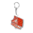 YUM DOLLSのミニチュアハウス橙 Acrylic Key Chain