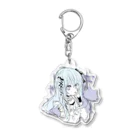 blossomの淡色青紫系女の子 Acrylic Key Chain