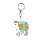 takaseのSHOPのプールに行く気の柴犬 Acrylic Key Chain