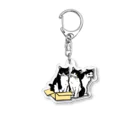 猫竹（nekotake)の箱に入りたい白黒猫たち Acrylic Key Chain