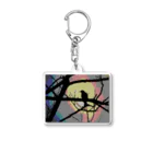 ミソのカラス_しるえっと_ドット Acrylic Key Chain