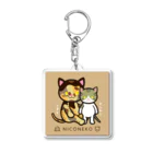 にこねこ【保護猫の保育園】のうずら・トントン親子キーホルダー Acrylic Key Chain