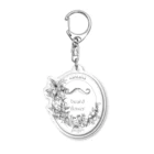 santanaのbeard flower 05 : White Acrylic Key Chain