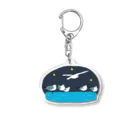 小鳥と映画館の夜のユリカモメ Acrylic Key Chain