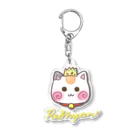 旅猫王子れぉにゃん👑😼公式(レイラ・ゆーし。)の(黄色ロゴ)顔だけれぉにゃん アクリルキーホルダー