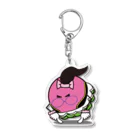 大道芸人 ぼびー(にわぼび と ぼびだるま)のキモ様 指立て伏せ！ Acrylic Key Chain