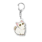 めくぇるめ屋の何かを期待する猫 Acrylic Key Chain