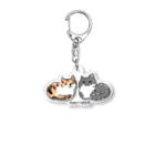 保護ねこカフェ もりねこのふたばちゃん&べべちゃん Acrylic Key Chain