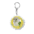 mariechan_koboの040 ウロコインコシナモン ミモザのリース Acrylic Key Chain