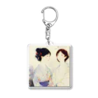 絵描きのシロウの二人のきれいな女 Acrylic Key Chain