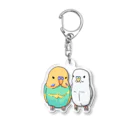 ひーはくちゃんねる公式アイテムのひーちゃんとはくの漫画絵アイテム Acrylic Key Chain