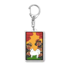 大日本尖犬主義の菊に尖犬--尖犬花札--黒文字 Acrylic Key Chain