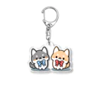 DECORのしばいぬツインズ あいさつ ver. Acrylic Key Chain