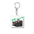 猫の手づくり首輪　こげねこの投票行ったアピールをしたい人のための猫トリオ Acrylic Key Chain