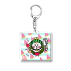 旅猫王子れぉにゃん👑😼公式(レイラ・ゆーし。)の【スイカふりふり☆れぉにゃん】背景あり Acrylic Key Chain