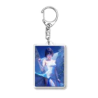 くろまる_AI/ColorMerry_AIのショートカット・ブルー１ Acrylic Key Chain