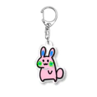 anko_koshianのお花ウサギ🌼🐰ピンク Acrylic Key Chain