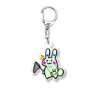 anko_koshianのお花ウサギ🌼🐰ライトグリーン Acrylic Key Chain