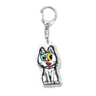 エマメ本舗のオッドアイの白猫エマメちゃんグッズ Acrylic Key Chain