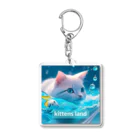 kittens-landのkittens x 水遊びdesignその6にゃん Acrylic Key Chain