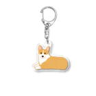 ゆいたっく／犬イラストのコーギーふせ Acrylic Key Chain