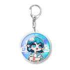 熊谷ゆ〜ほ_デザイングッズのBLUE ECHOES ポンだるまアイコン Acrylic Key Chain