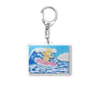 Aki Sekaiの世界のうさ太サーフィン Acrylic Key Chain